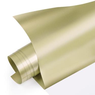 Imagem de Vinil de transferência de calor dourado champanhe, ferro champanhe em vinil – 30,48 cm x 1,5 m Vinil HTV dourado fácil de remover ervas daninhas para camiseta