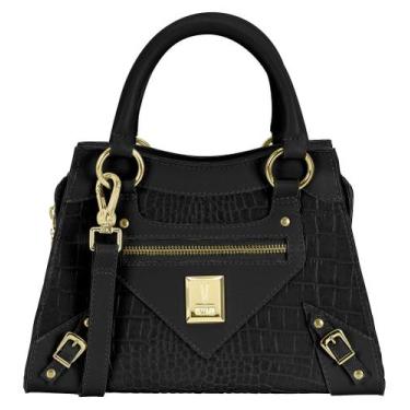 Imagem de Bolsa Feminina Vizzano Tote Croco 10096.1, Único, Preto