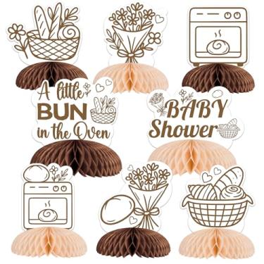 Imagem de Decoração de mesa central de favo de mel com tema de coque no forno desenhado à mão no forno tapeçaria de chá de bebê decoração pão para chá de bebê suprimentos de festa