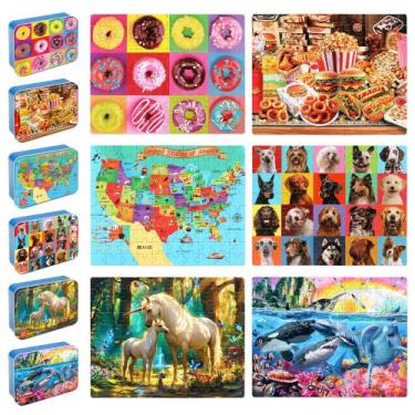 Imagem de Quebra-cabeças LELEMON para crianças de 4 a 6 anos, pacote com 6, 100 