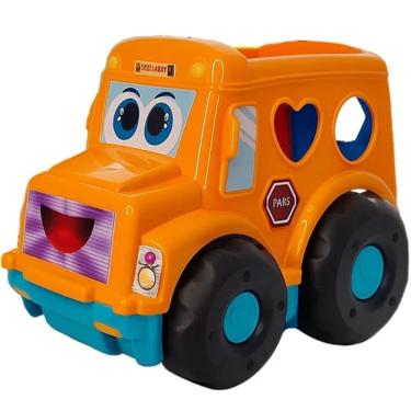 Imagem de Brinquedo Educativo Carrinho Geometrix Com Blocos Laranja