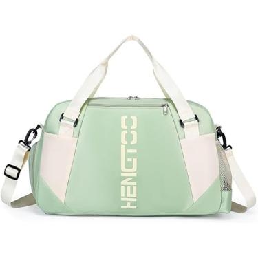 Imagem de Bolsa Mala de Mão 10kg Viagem Academia Bordo Grande Avião – Compartimento para Tênis, Área Seca e Molhada, Alça Ajustável, Ideal para Viagens e Academia (Verde)