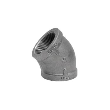 Imagem de Anvil 8700126751, encaixe de tubo de ferro maleável, cotovelo de 45 graus, fêmea NPT de 3,5 cm, acabamento galvanizado