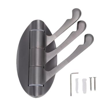 Imagem de Acouto Gancho de Chapéu para Casaco Giratório Triplo, Gancho Triplo de Liga de Zinco Montado na Parede Com 3 Braços Giratórios para Trailer de Rv, Veículo de Acampamento e Iate