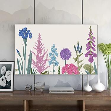 Imagem de Capa de TV para tela elástica à prova de poeira de 32-85 polegadas para TVs planas curvas de plasma LED LCD, monitores de computador e telas de mesa, protetor interno decorativo-flor-4||203.2 cm (177