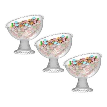 Imagem de Kit 3 Taças Inclinadas Bomboniere 1 Litro – Conjunto de Taças Acrílicas para Doces, Balas e Sobremesas, Design Moderno e Reutilizável para Festas, Buffet e Decoração de Mesa