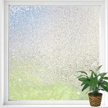 Imagem de Bectosy Película de privacidade para janela, película de vitral fosco, aderência estática, controle de calor não adesivo, bloqueio de UV, adesivo decorativo para banheiro, porta de casa, 60 x 300 cm