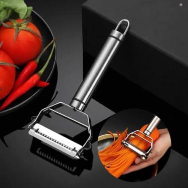 Imagem de Descascador de aço inoxidável 304, cortador de aço inoxidável, ferramenta universal de cozinha e cortador Julienne, descascador de batata multifuncional, triturador de frutas e vegetais (1 peça)