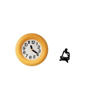 Imagem de Fenteer Relógio de Madeira Silencioso E Contemporâneo para Cozinha, Sala de Jantar, Quarto, com Estátua de Pensador Abstrato Como Decoração de Mesa, Sala de E