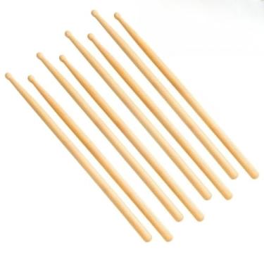 Imagem de Conjunto de baquetas de 1, 2, 3 e 4 peças, acabamento em madeira natural, pontas em forma de barril (4)