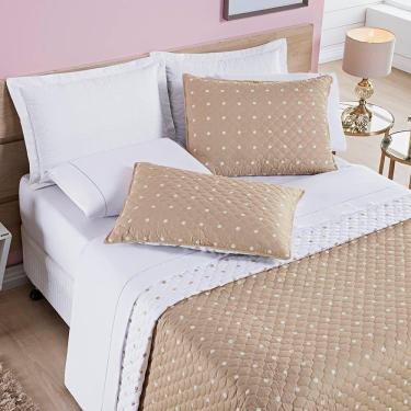 Imagem de Kit Cobre Leito Celine Solteiro Dupla Face Micropercal 200 Fios 02 Peças - Cáqui