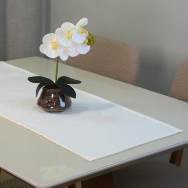 Imagem de Caminho de Mesa em Oxford, 100% Poliéster, 130 x 40 cm, Decorativo, Resistente, Fácil Manutenção (Palha)