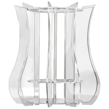 Imagem de Quebra-cabeça de vaso de flores de acrílico elegante, design curvo, comporta 32 flores, montagem fácil para aprimoramento da decoração da casa