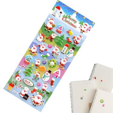 Imagem de Autocolantes 3D de Natal - Decorações de Autocolantes Sazonais - Decalques de Relevo 3D,Para Scrapbooking Capa De Telemóvel Diário Portátil Artesanato Crianças Adultos