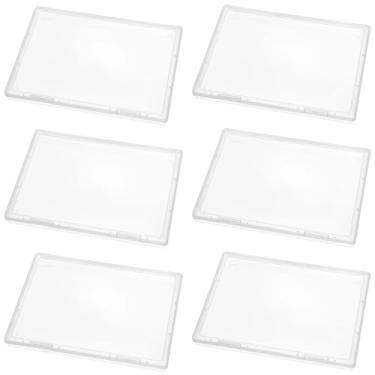 Imagem de 6 caixas de armazenamento de fotos, capas de plástico transparente de 30 x 22,4 cm, à prova de poeira e umidade para álbuns, artesanato, arquivos de escritório