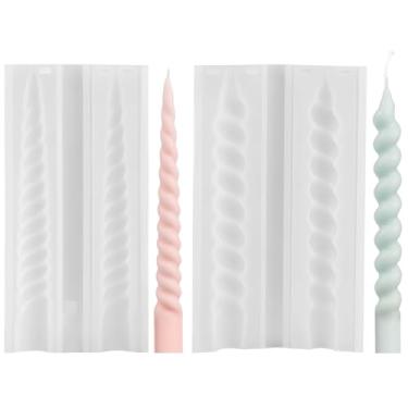 Imagem de Moldes de vela de 2 peças, moldes cônicos de silicone para fabricação de velas, cera, sabão, cera de abelha, kit de artesanato de resina