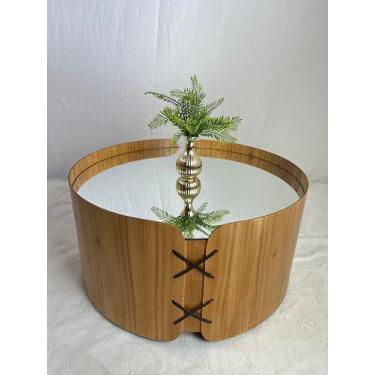 Imagem de Mesa de Centro Istambul 80x80 Espelho com Amadeirado