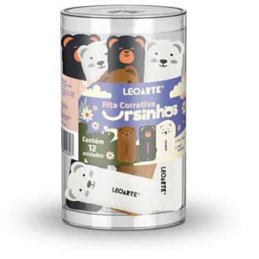 Imagem de Corretivo em Fita Ursinho 5M X 5MM  3 Modelos Sortidos, Pote com 12 Un