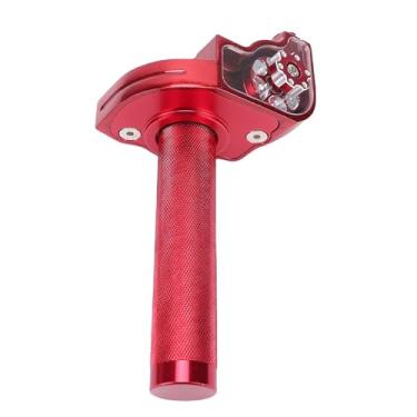Imagem de Diydeg Manopla de Acelerador para Motocicleta, 7/8 pol. 22 mm, Liga de Alumínio CNC, Acionamento Rápido com Cabo de Acelerador, Substituição para KLX CR CRF EXC XR CRF50 CRF230 (Vermelha)