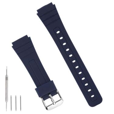 Imagem de 20mm Pulseira de Relógio Compatível com F91W F84 F105 A158 A168 AE1200, Pulseira Relógio Digital de Resina TPU com Acabamento Fosco para Homens e Mulheres(Azul Royal)