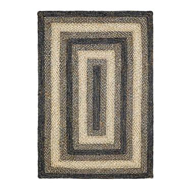 Imagem de Weaving Village Tapete trançado de juta tradicional, decoração rústica rústica para cozinha, sala de estar, sala de jantar, quarto, Midnight Naturals, 1,5 x 20,3 m