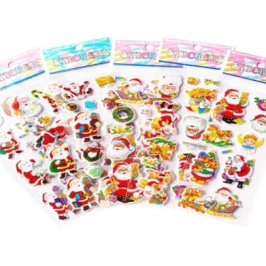 Imagem de 25 Cartelas Adesivo Infantil De Natal Lembrancinha Stickers
