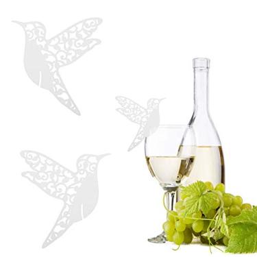 Imagem de Alomejor Cartões de Lugar Em Forma de Pássaro Elegante para Recepção de Casamento, 50 Peças de Cartões de Copo Ocos Brancos, Decorações de Nome de Mesa para Copo de Vinho, Decoração de (Branca)