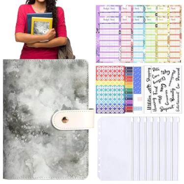 Imagem de Fichário de dinheiro | A6 Livro de economia de dinheiro - Agenda financeira para caderno com bolsa com zíper para organização de recibos de moedas, planejamento orçamentário