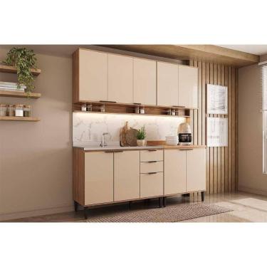 Imagem de Cozinha Modulada Completa Alpha 4 Peças (2aéreos+2balcões) C4p175 Freijo-off White - Carraro