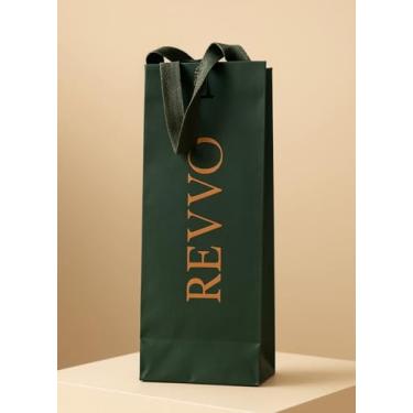 Imagem de Sacola para Garrafa - Embalagem para Presente Premium, Verde com Alças REVVO