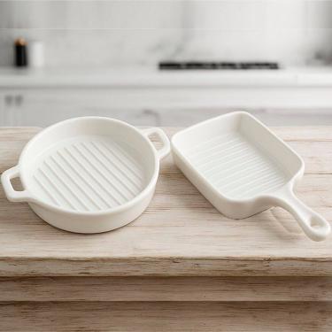 Imagem de Travessas Assadeiras Petisqueiras Cerâmica Servir Jogo 2pçs