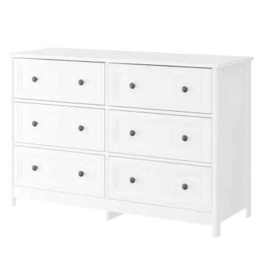 Imagem de Comoda Para Quarto 6 Gavetas 120 Cm Dm217 Branco Dtall Branco
