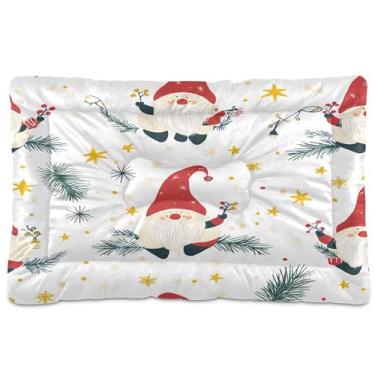 Imagem de SEHANY Cama de Natal para cães de Papai Noel, cama de gato com fundo antiderrapante, cama de canil, colchão macio para animais de estimação, lavável para cães pequenos, médios e grandes, gatos, 45,7 x