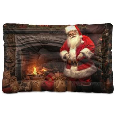 Imagem de SEHANY Cama de Natal para cães e gatos com fundo antiderrapante, cama de canil, colchão macio para animais de estimação, lavável para cães pequenos, médios e grandes, gatos, 45,7 x 61 cm