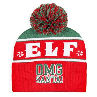 Imagem de Bioworld Elf The Movie Bordado OMG Papai Noel! Gorro de Natal com pompom para adultos