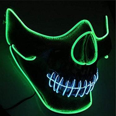 Imagem de Naroote Máscara Assustadora de Modelo de Caveira Com Brilho de LED para Festa à Fantasia de Halloween, Adereço de Moda Novidade para Aniversários, Eventos, Festivais