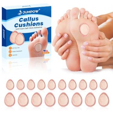 Imagem de JUMPOW Almofadas extra grossas de milho e calos – 18 peças de protetores de pé, almofadas de feltro para calos de tecido para mulheres e homens (vários tamanhos)