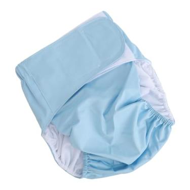 Imagem de Ymiko Roupa íntima Reutilizável de Fralda de Pano para Adultos, Alta Absorção, Proteção contra Incontinência à Prova de Vazamento, Cuecas Laváveis ​​para Homens e Mulheres (Azul claro)