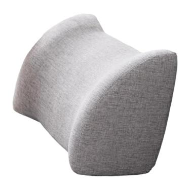 Imagem de KiBcsLic Almofada lombar, almofada de espuma para apoio costas, de encosto para sofá, cadeira de escritório, para uso prolongado sentado, para casa, Cinza Claro