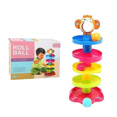 Imagem de Naroote Brinquedo de Queda de Bola de 5 Camadas Torre Colorida Bola Rolante Empilhada para Desenvolvimento da Educação Infantil Infantil