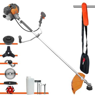 Imagem de Roçadeira Tekna RL430P À Gasolina 1,7HP 43cc Com Lâmina Facão + Lâmina 3 Pontas + Lâmina 6 Pontas + Disco 40 Dentes + Trimmer + Carretel de Nylon