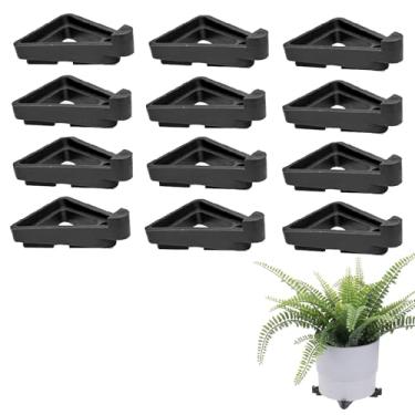 Imagem de hinbkenla 12 peças de pés de vaso para plantadores ao ar livre, elevadores de plantas, pés de vaso, plantador para vasos externos para vasos internos e recipientes de jardinagem evitam manchas e danos
