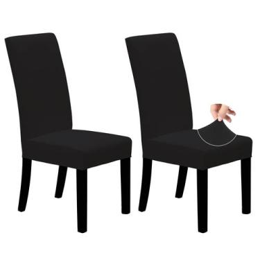 Imagem de Capas para cadeiras de jantar Easy-Going Parsons, conjunto de 2 pretas