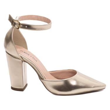 Imagem de SAPATO SCARPIN FEMININO TORRICELLA NAPA METALIZADO OURO LIGTH FIVELA DE AJUSTE NA COR DOURADO, NÚMERO 35