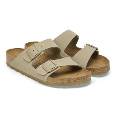 Imagem de Birkenstock Sandália unissex adulta Arizona macia com palmilha, Cáqui desbotado, 42 EU Étroit