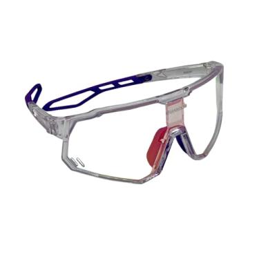 Imagem de Óculos de Sol Esportivo Fotocromático Polarizado Unissex - Ideal para Bike, Corrida, Beach Tennis e Vôlei - Proteção UV400 (Transparente, Fotocromática Transparente/Laranja)