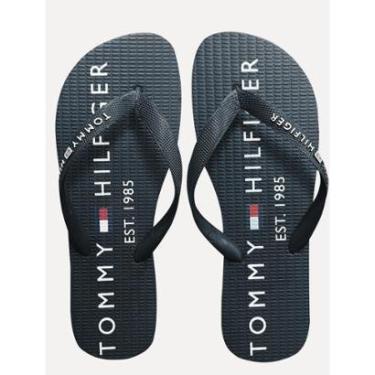 Imagem de Chinelo Tommy Hilfiger Masculino Rubber Texture Strip Simon 34R Vermelho/Marinho-Masculino