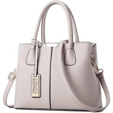 Imagem de Bolsa Feminina Média Tote Com Alça Transversal Bolso Externo Mulheres 