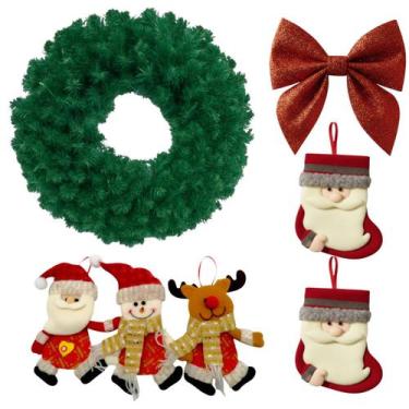 Imagem de Kit Guirlanda De Natal Com Laço e Enfeites Premium - Evolution