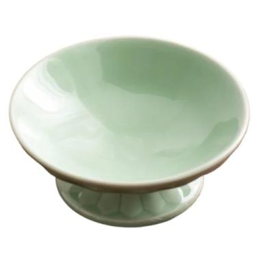 Imagem de FENNYYAR Prato de frutas Lotus Ceramics doméstico, 16,5 cm, prato de oferta God of Wealth Guanyin